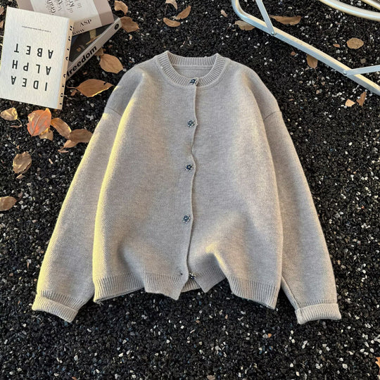 Unisex Kuscheliger melierter Feinstrick-Pullover mit Raglanärmeln und geripptem Rundhals Shop Nory