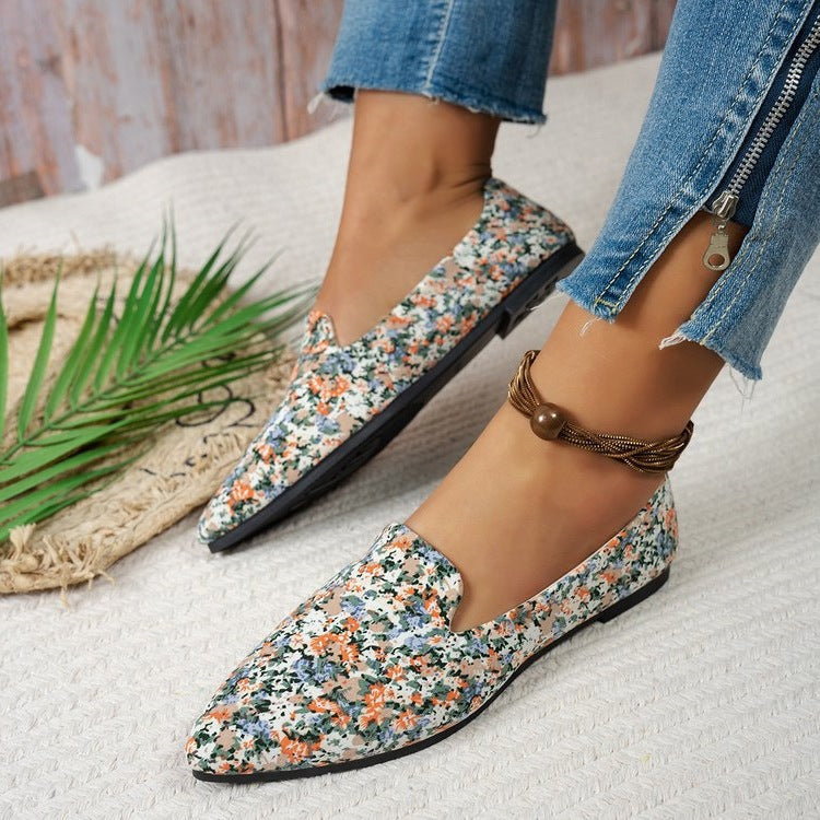 Damen Ballerinas mit eleganter Tweed-Oberfläche