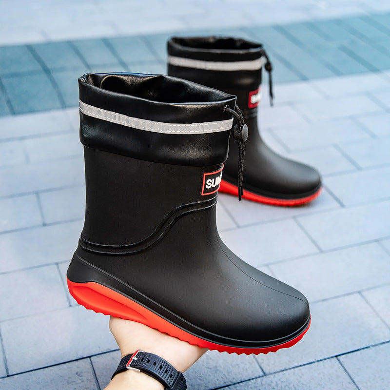 Damen Kurzschaftige Regenstiefeletten mit verstellbarem Zugband und reflektierendem Saum Shop Nory