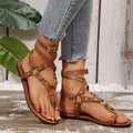 Damen modische Riemensandalen mit verstellbaren Riemen und Metallic-Akzenten Shopnory