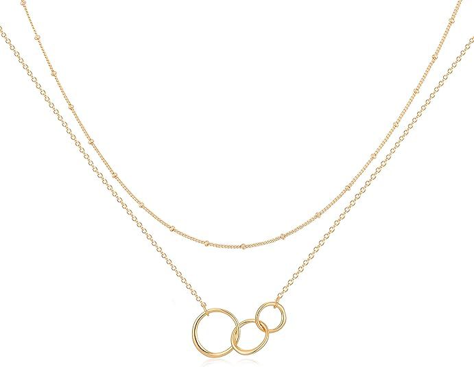 Damen Halskette mit doppellagigem Herzanhänger und minimalistischem Design Shop Nory