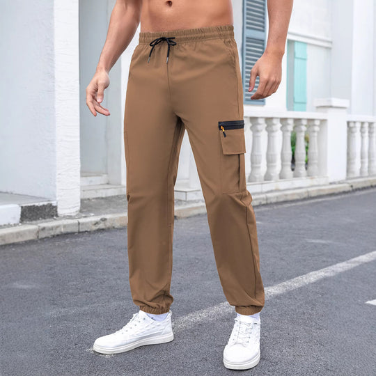 Herren Tech-Cargo-Jogginghose mit elastischem Tunnelzug, Reißverschluss‑Beintasche & eng anliegendem Fußbündchen Shop Nory