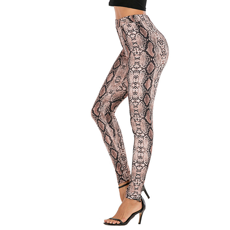 Damen Skinny-Leggings mit hohem Bund, Schlangenprint und formendem Stretch Shop Nory