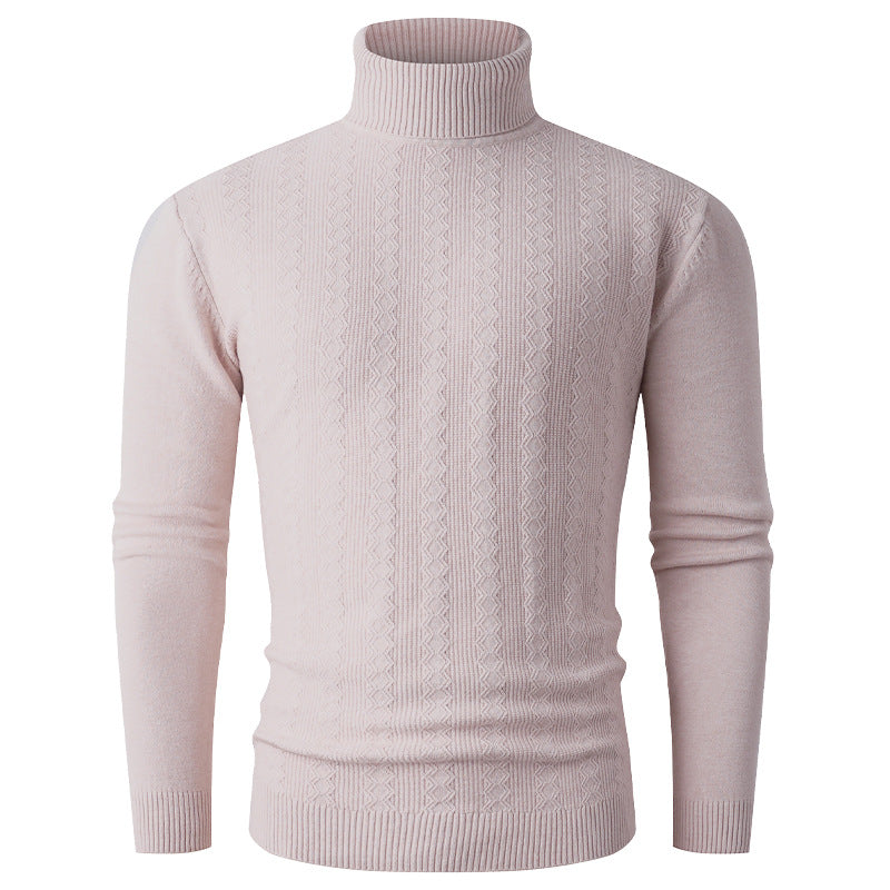 Herren Rollkragenpullover aus Feinstrick mit Zopfmuster und schmaler Silhouette Shop Nory