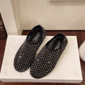 Damen komfortable Sneakers mit funkelnden Strass-Akzenten Shopnory