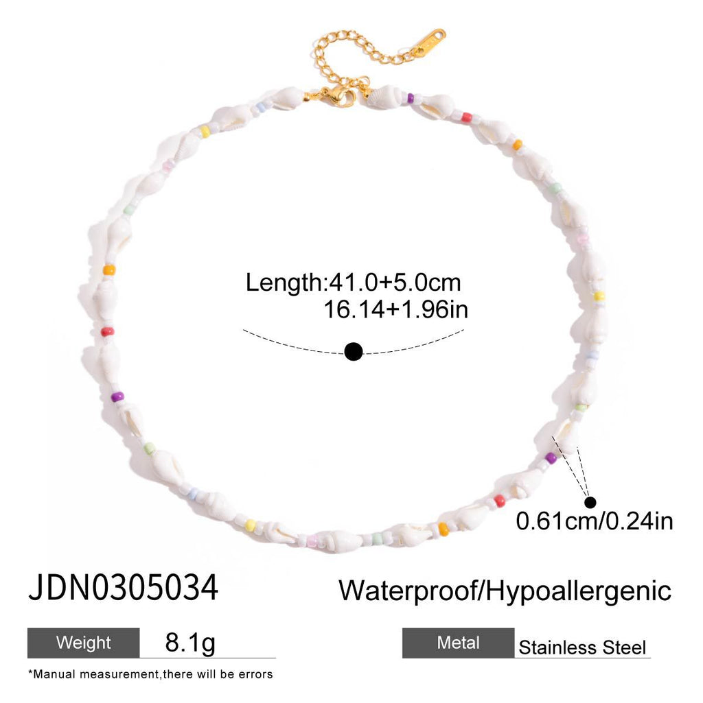 Damen Kette mit buntem Perlenmuster und Seestern-Anhänger Shop Nory