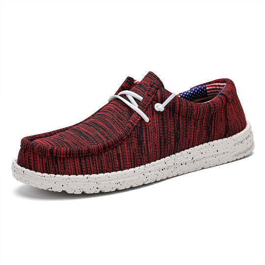 Herren Legerer Canvas-Mokassin-Slipper mit geflochtener Schnürung und gefleckter EVA-Sohle Shopy Nory