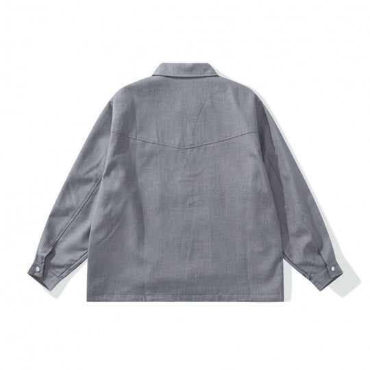 Unisex Kastige Worker-Überjacke aus Canvas mit durchgehendem Reißverschluss, Brustpattentasche und aufgesetzten Eingrifftaschen Shop Nory