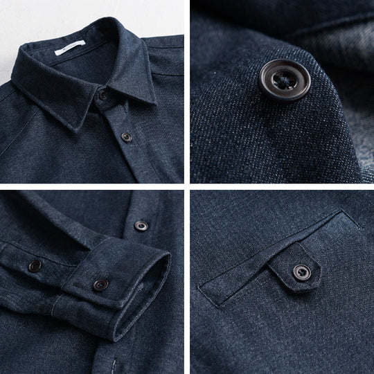 Herren Weiches Denim-Overshirt mit Pattentasche und lockerem Schnitt Shop Nory