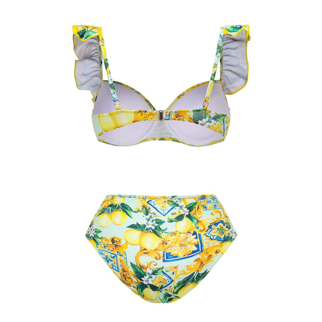 Damen Bikiniset mit elegantem Rüschendesign und maxi Rock