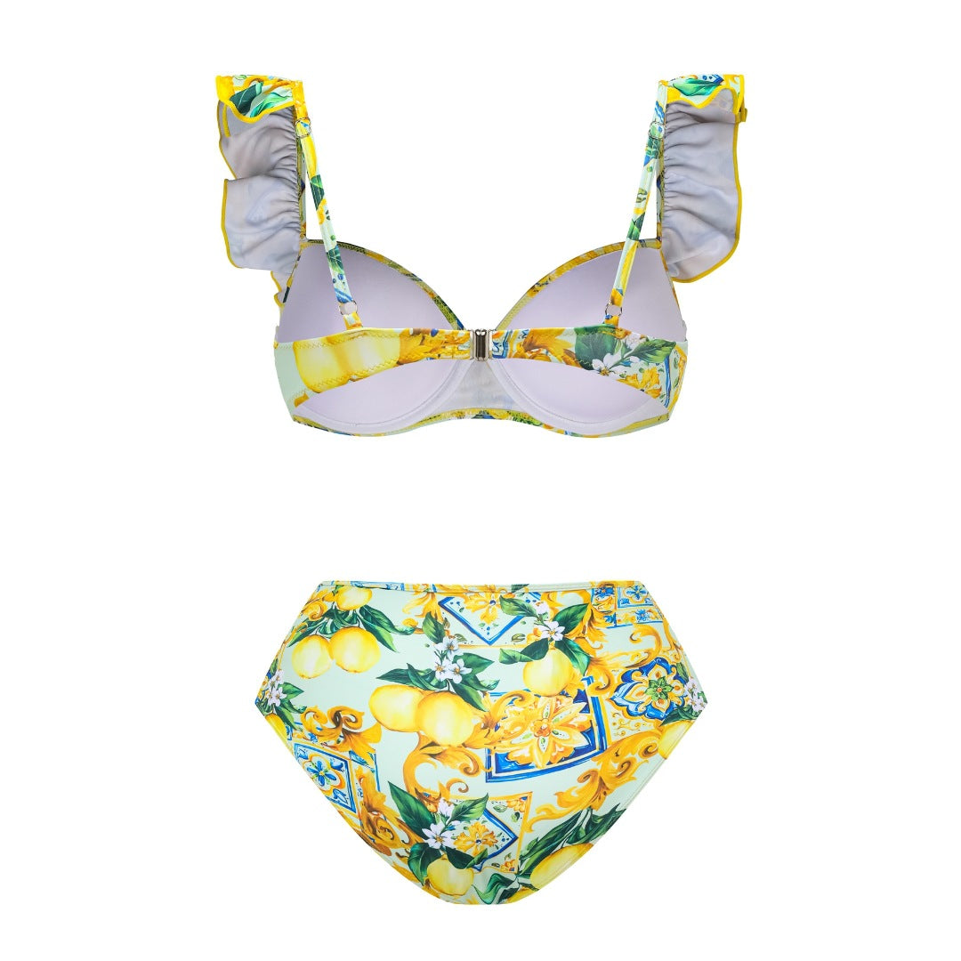 Damen Bikiniset mit elegantem Rüschendesign und maxi Rock