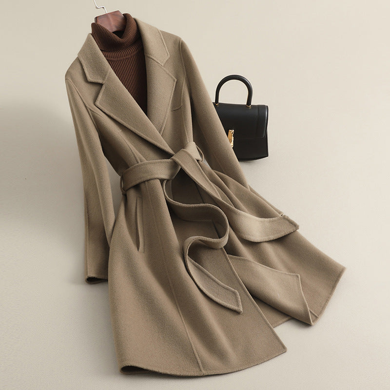 Damen Eleganter Wollmantel mit praktischen Taschen Shop Nory