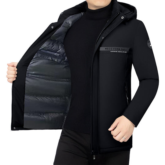 Herren Wattierte Stehkragenjacke mit wasserabweisender Oberfläche und Reißverschlusstaschen Shop Nory