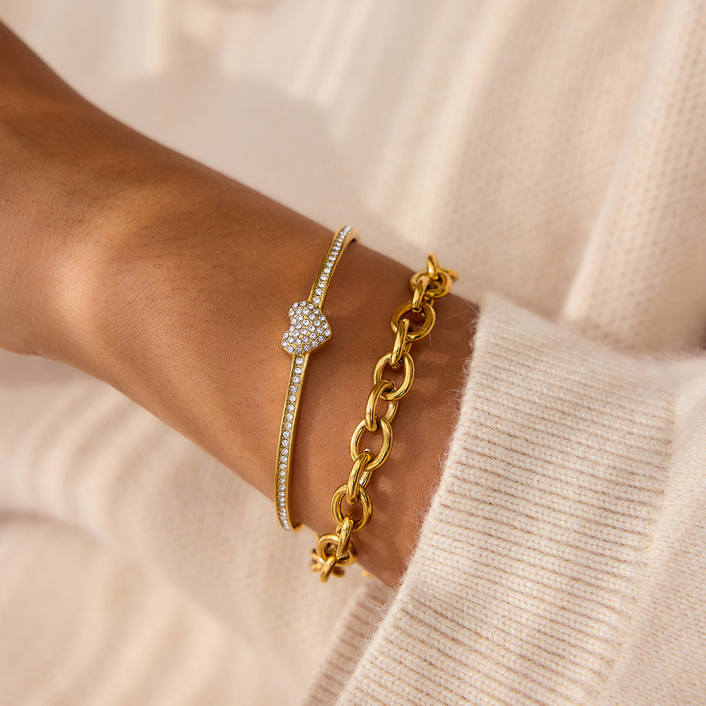 Damen Armband mit luxuriösem Kettendesign aus hypoallergenem Edelstahl Shop Nory