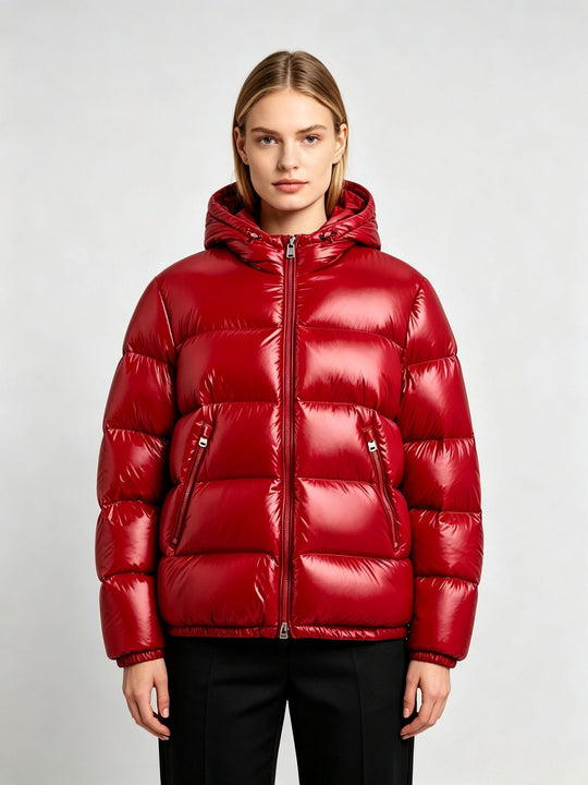Damen Stylische Daunenjacke mit Kapuze