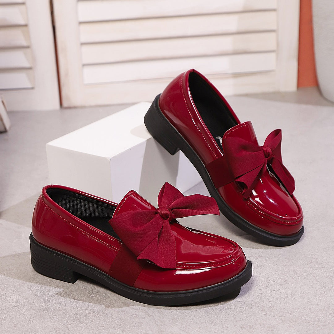 Damen Loafer mit Karo‑Muster und Schleifenapplikation Shop Nory