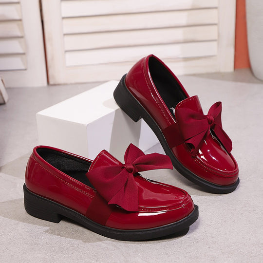 Damen Loafer mit Karo‑Muster und Schleifenapplikation Shop Nory