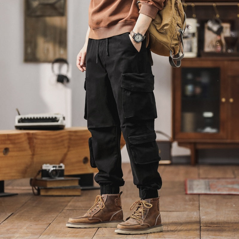 Herren Robuste Cargo-Jogginghose mit Multifunktions-Taschen Kordelzug elastische Bündchen Shop Nory
