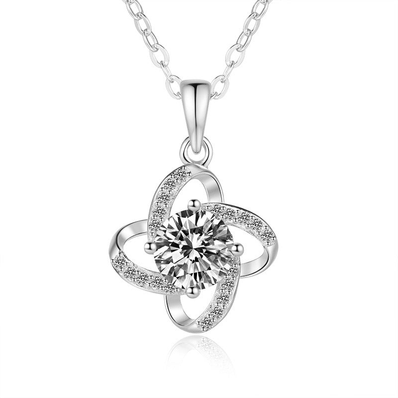Damen Zarter Kristallanhänger mit elegantem Blüten-Design Shop Nory
