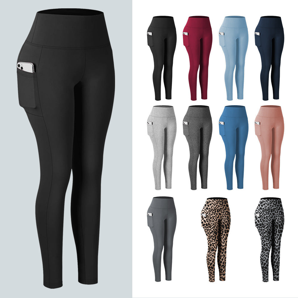 Damen Knöchelhohe Sportleggings mit hohem Bund und seitlicher Smartphone-Tasche Shopy Nory