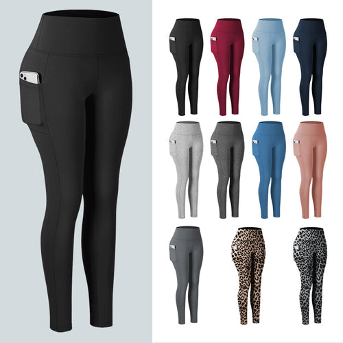 Damen Knöchelhohe Sportleggings mit hohem Bund und seitlicher Smartphone-Tasche Shopy Nory