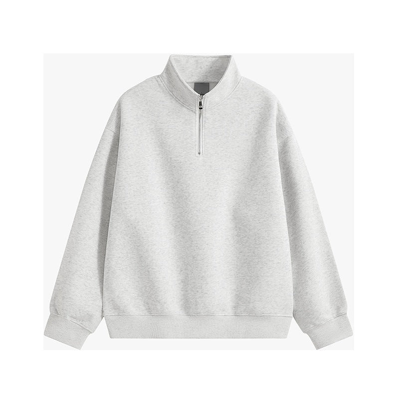 Unisex oversized Halbzip-Sweatshirt mit Stehkragen, Rippbündchen und weichem Fleece-Innenfutter Shop Nory