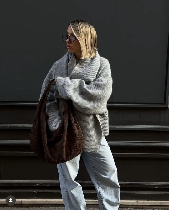 Damen Oversized Rollkragen‑Strickpullover mit Rippstruktur Shop Nory
