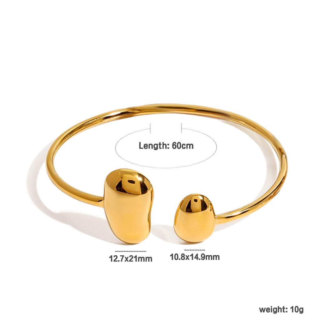 Damen offener Armreif mit modernem, minimalistischem Design und hochglänzender Oberfläche Shop Nory