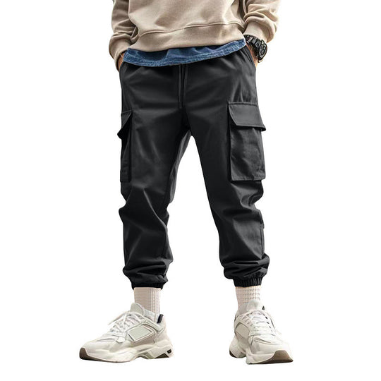 Herren Tapered Cargo-Jogginghose mit Kordelzug, aufgesetzten Klappentaschen und elastischen Bündchen Shop Nory