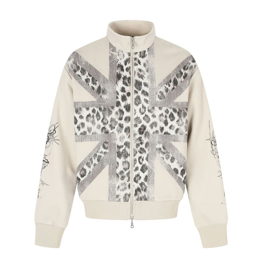 Damen Oversize-Sweatjacke mit Stehkragen und Leoparden-Print Shop Nory