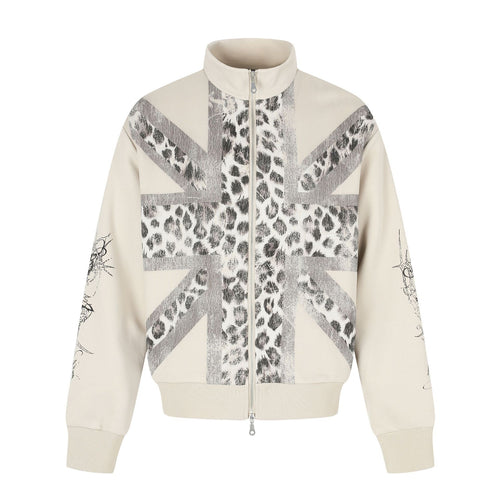 Damen Oversize-Sweatjacke mit Stehkragen und Leoparden-Print Shop Nory