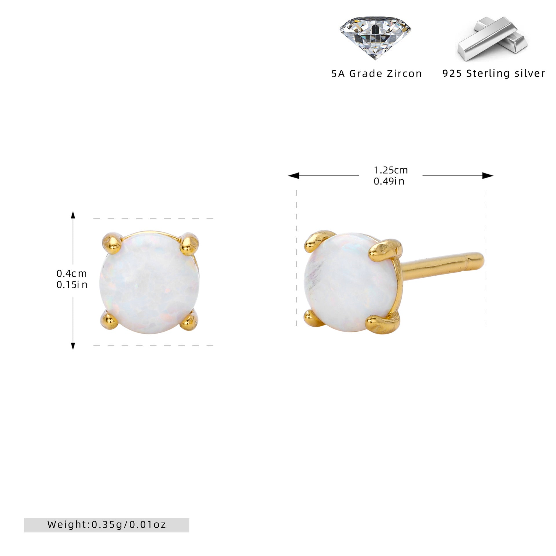 Damen Ohrstecker mit funkelnden 5A Zirkon und hochwertigem 925 Sterling Silber Shop Nory