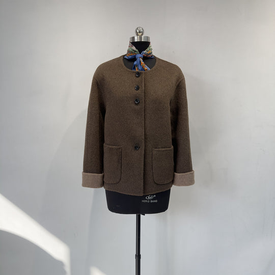 Damen Gemütliche Gestrickte Wollmischung Jacke Shop Nory