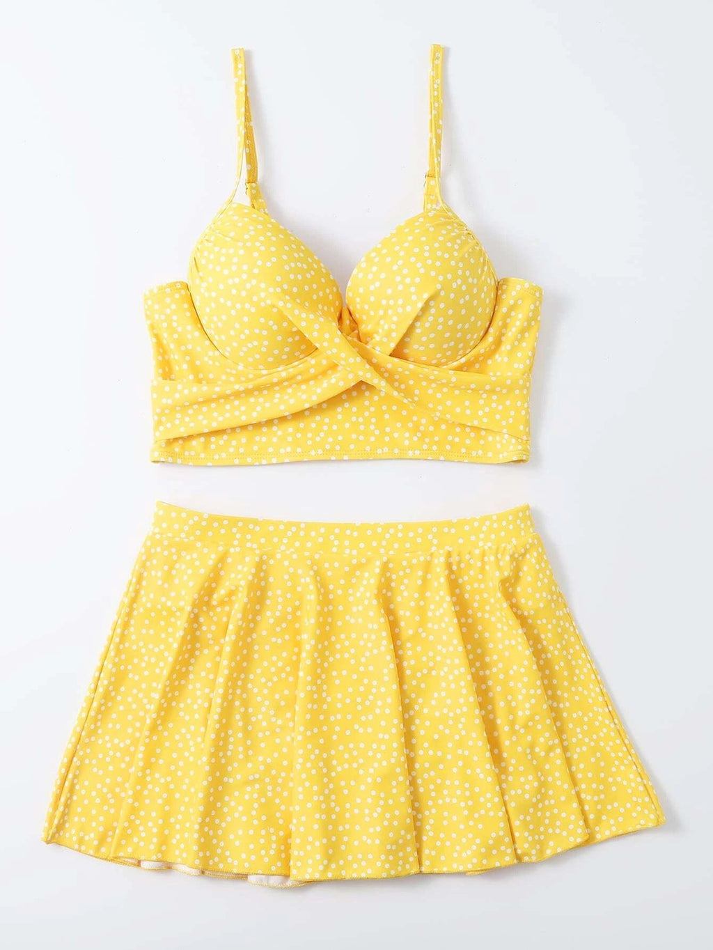 Damen Tankini-Set mit verspieltem Rock und gepolstertem Oberteil