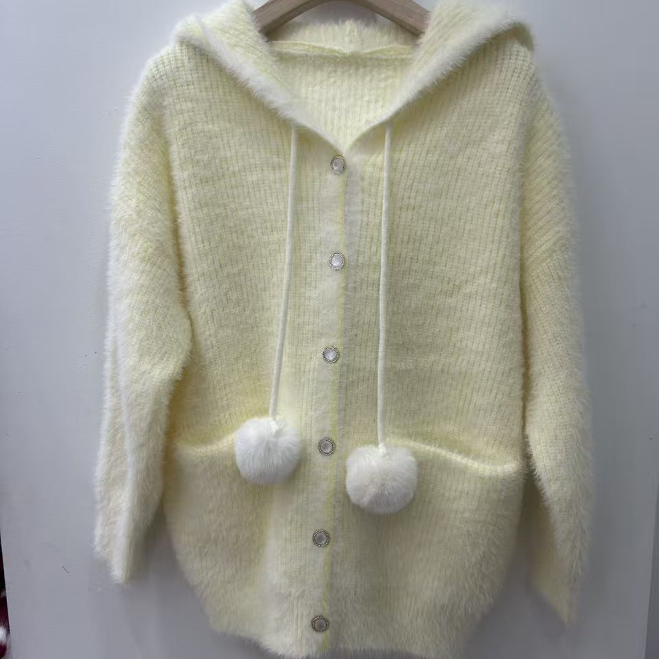Damen Kuschelige Kapuzenjacke Shop Nory