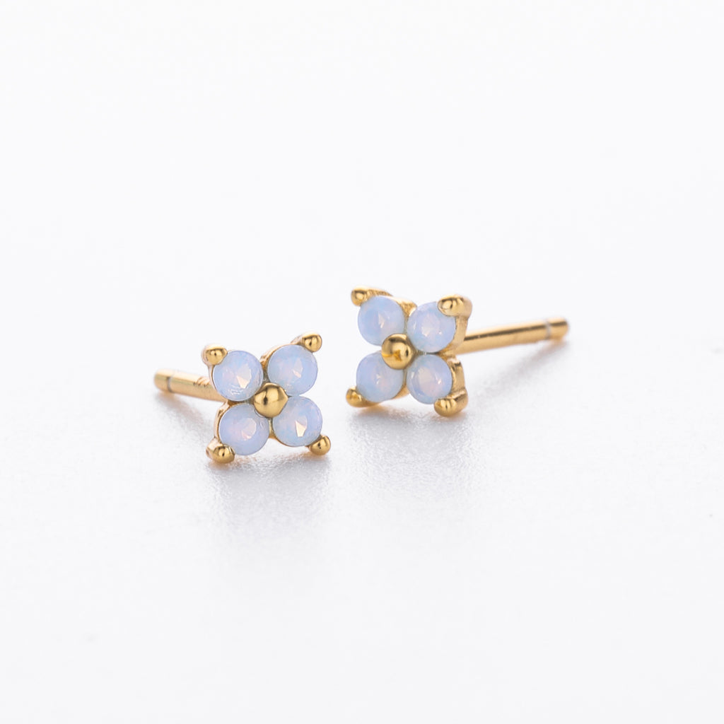 Damen Ohrstecker mit funkelndem Zirkonblüten-Design aus 925 Sterling Silber Shop Nory