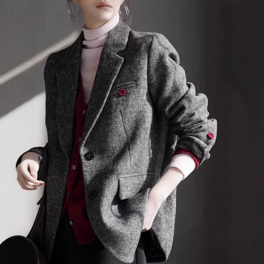 Damen Eleganter Wollblazer mit modischem Schnitt Shop Nory