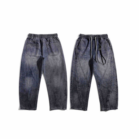 Damen Jeans-Jogger mit elastischem Bund, Ziernähten und Karabiner‑Detail Shop Nory