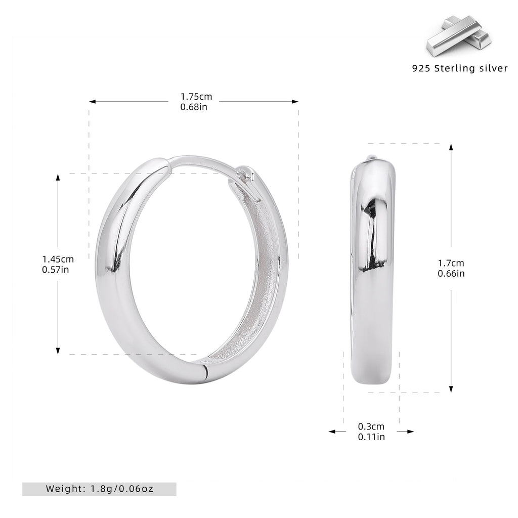 Damen Creolen mit poliertem Design aus hochwertigem 925 Sterling Silber Shop Nory
