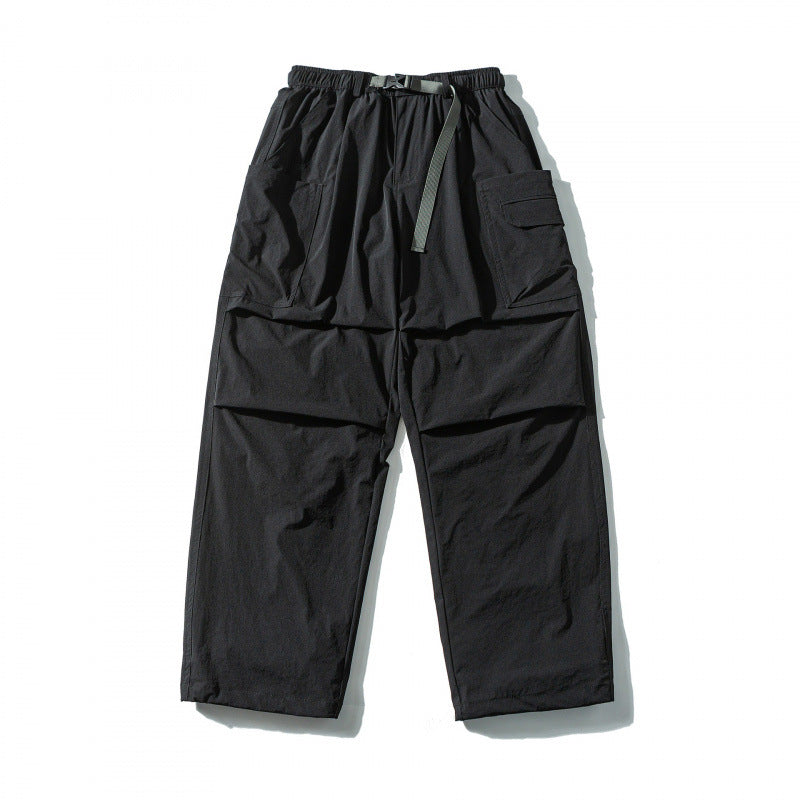 Unisex Utility-Cargo-Hose mit elastischem Bund, verstellbarem Gurt und großen aufgesetzten Taschen Shop Nory