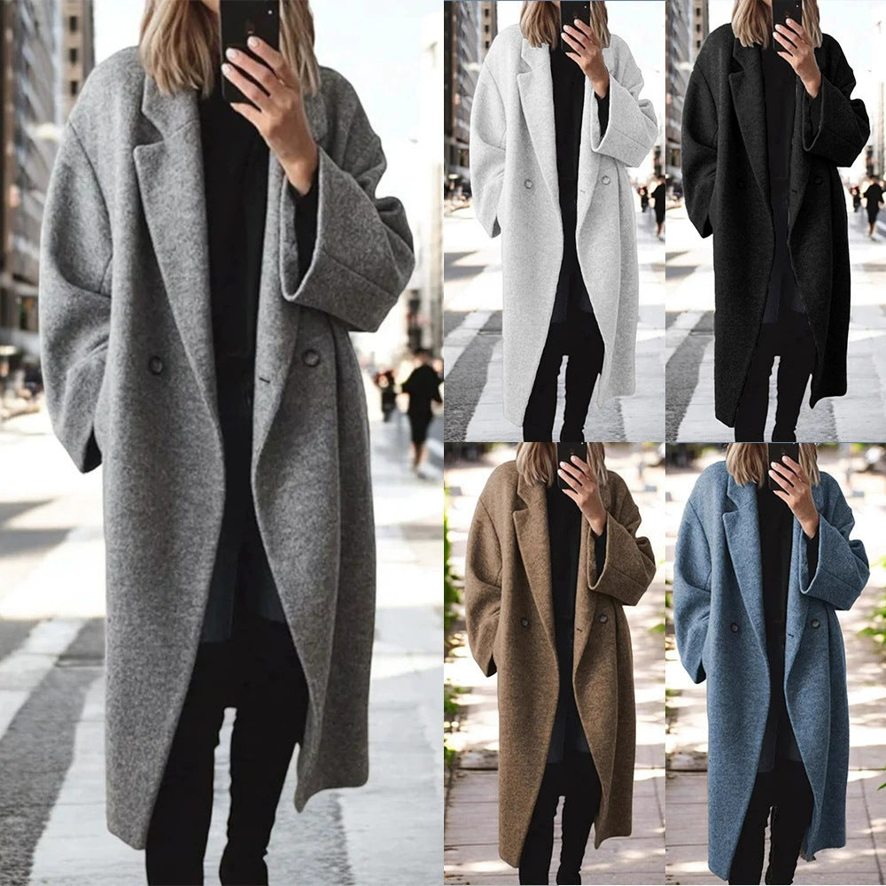 Damen Oversize-Longcoat aus Wollmix mit überschnittener Schulter und minimalistischer Knopfleiste Shop Nory