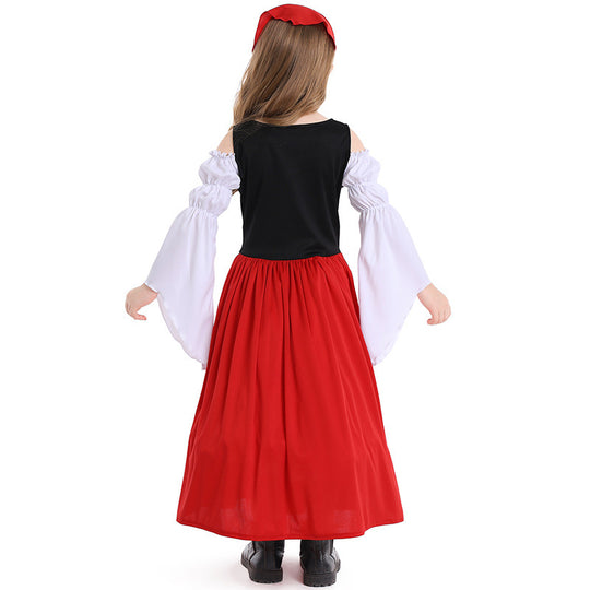 Damen nan mittelalterliches Mädchenkostüm mit Schnürmieder und Kopftuch Shop Nory