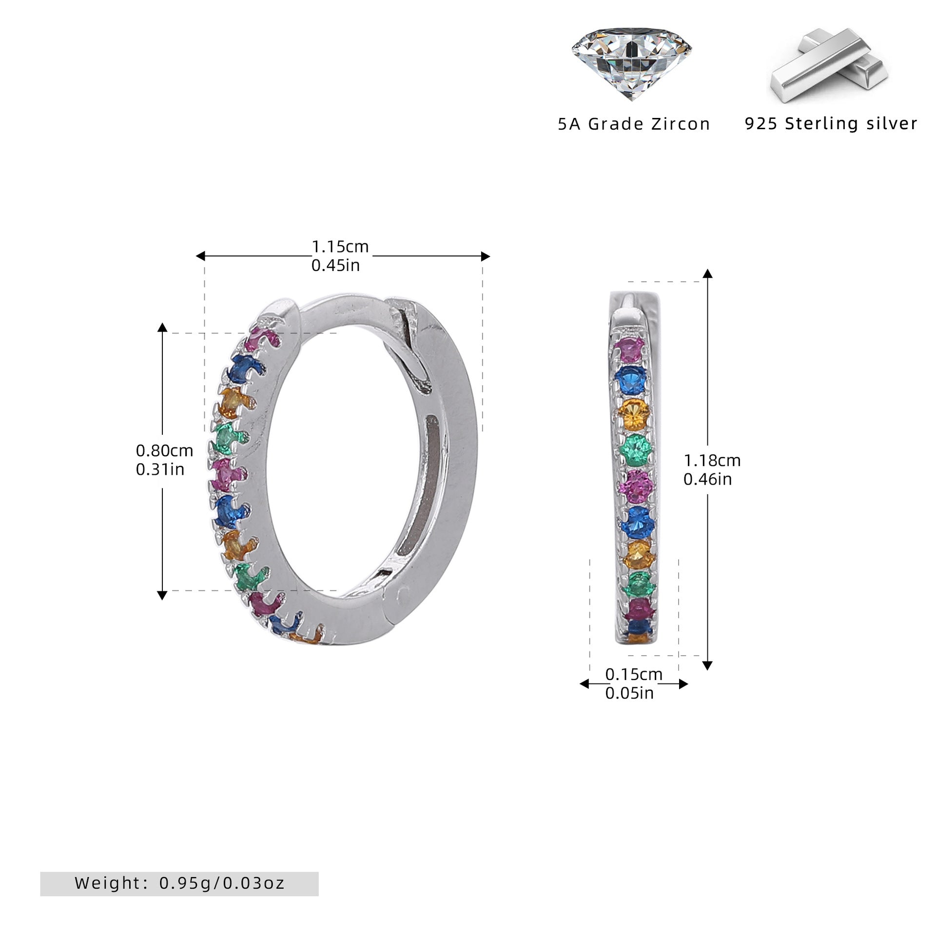 Damen Creolen mit funkelnden Zirkonsteinen in elegantem Design Shop Nory
