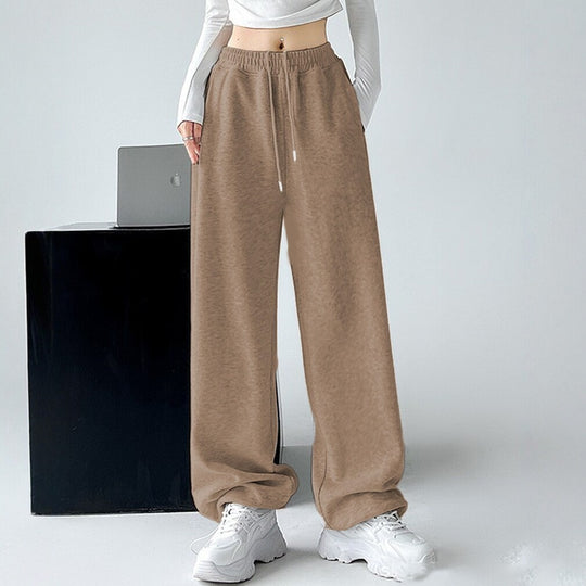 Damen nan extraweite Palazzo-Sweathose mit hohem Komfortbund, seitlichen Eingrifftaschen, Schlitz am Saum und Kordelzug Shop Nory