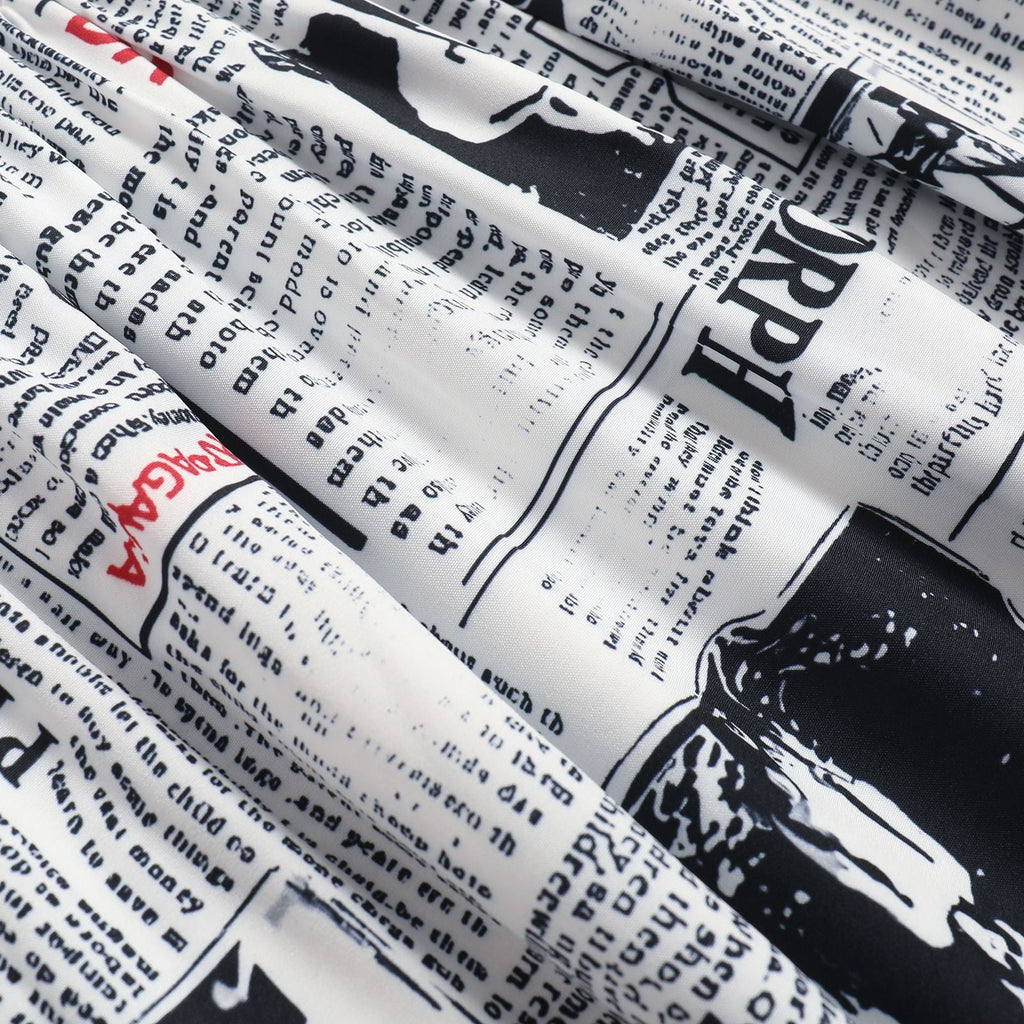 Damen Maxirock mit innovativem Zeitungsdruck Shopnory