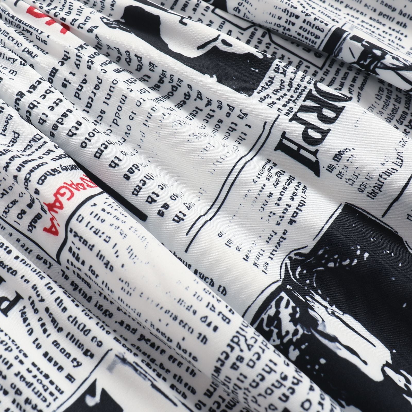 Damen Maxirock mit innovativem Zeitungsdruck Shopnory