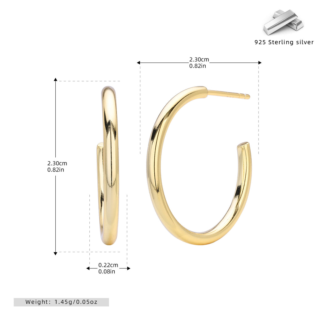 Damen Creolen Ohrstecker aus hochwertigem 925 Sterling Silber mit elegantem, geschwungenem Design Shop Nory