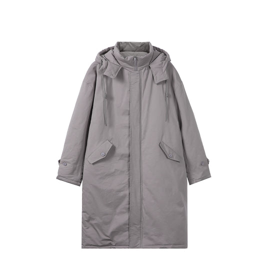 Damen Lange gefütterte Thermo-Parka im Oversize-Schnitt mit verdeckter Front Shop Nory