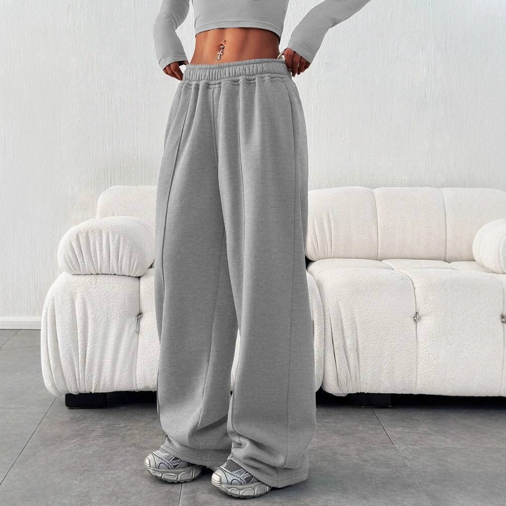 Damen nan enges Cropshirt und weite High-Waist Jogginghosen-Set Shop Nory