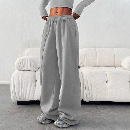 Damen nan enges Cropshirt und weite High-Waist Jogginghosen-Set Shop Nory